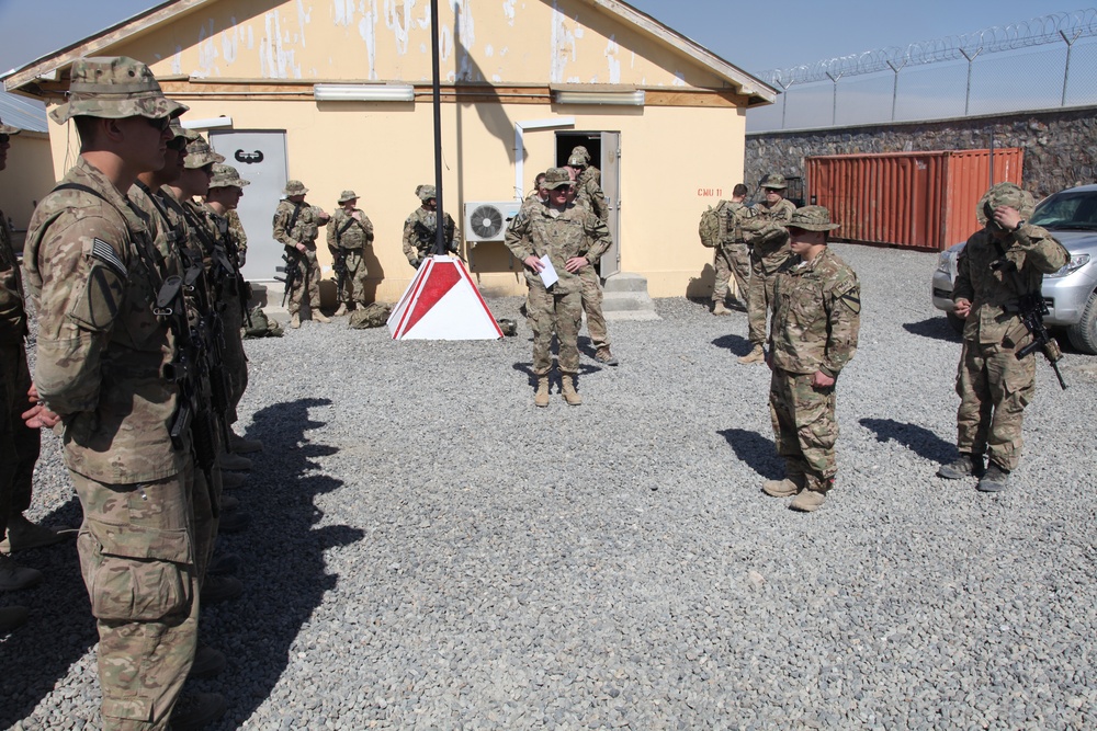 Promotion ceremony at FOB Julien