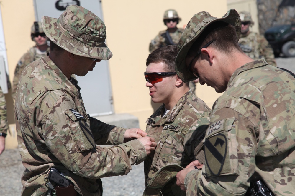 Promotion ceremony at FOB Julien