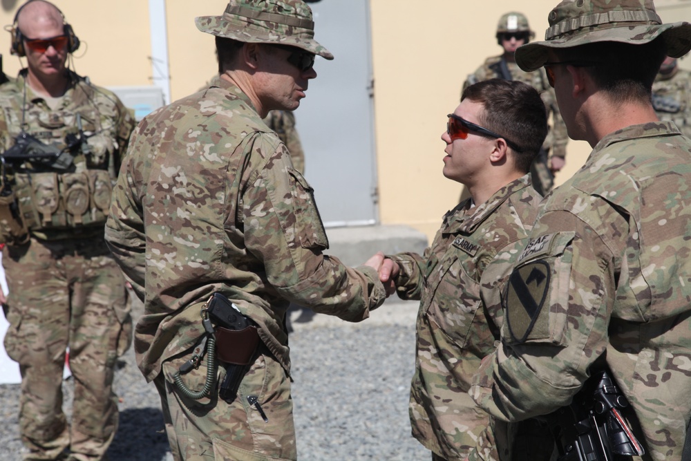 Promotion ceremony at FOB Julien