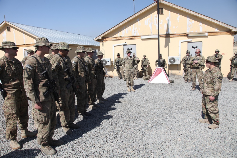 Promotion ceremony at FOB Julien