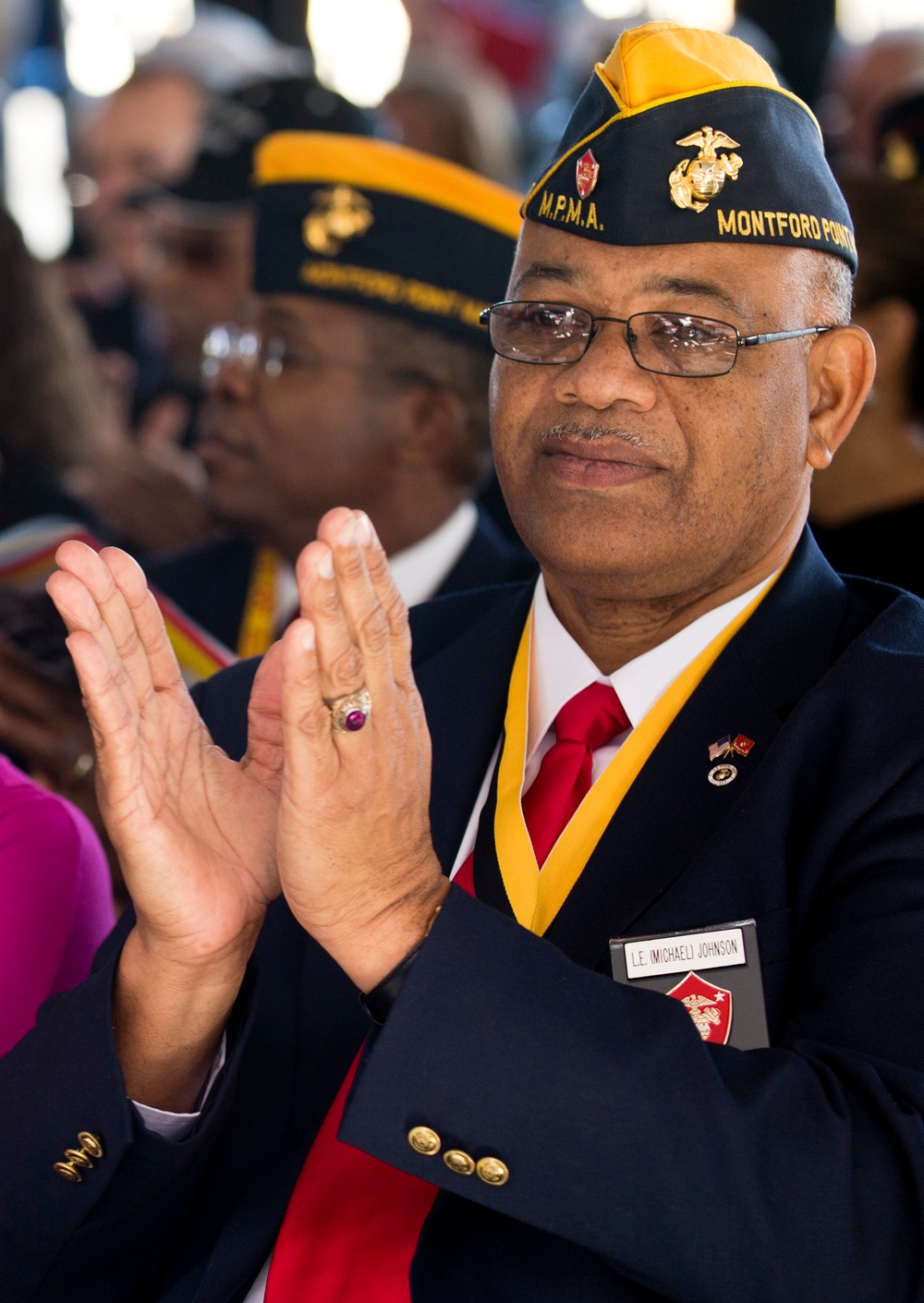 Christening ceremony of the Mobile Landing Platform USNS Monford Point