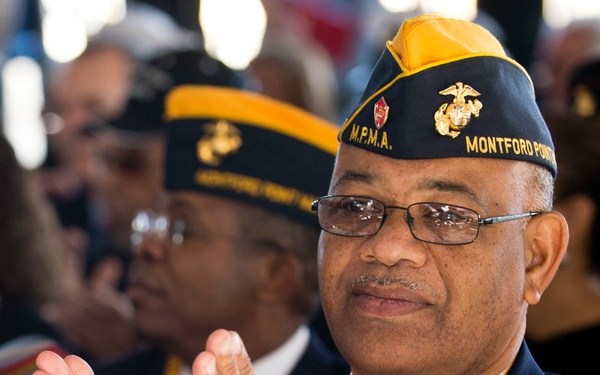 Christening ceremony of the Mobile Landing Platform USNS Monford Point