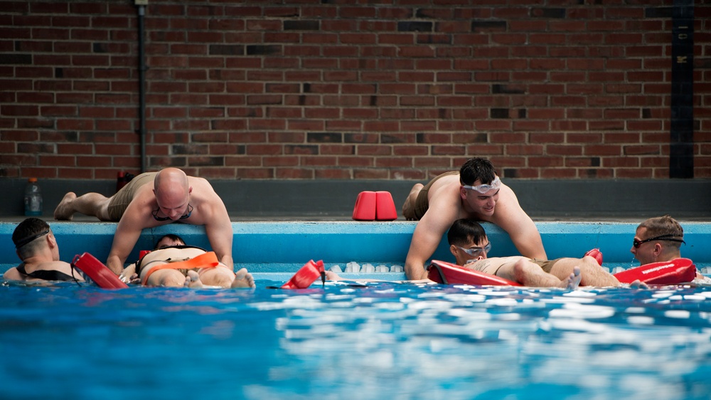 Keeping Afloat: Marines fight to earn title as water survival instructors