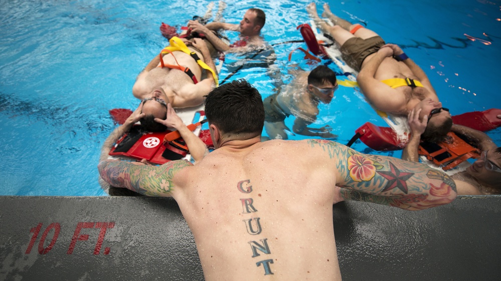 Keeping Afloat: Marines fight to earn title as water survival instructors