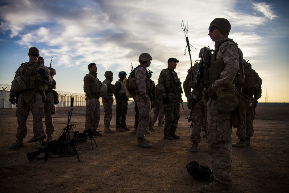 U.S. Marines with Echo 2/9 prepare for combat operations