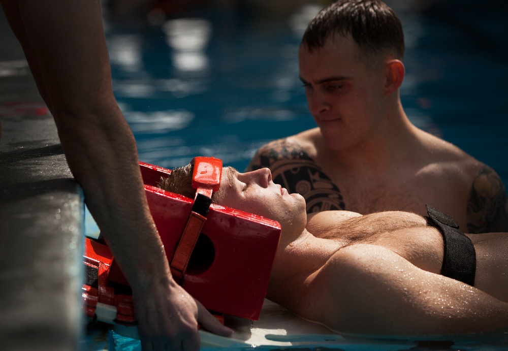 Keeping Afloat: Marines fight to earn title as water survival instructors