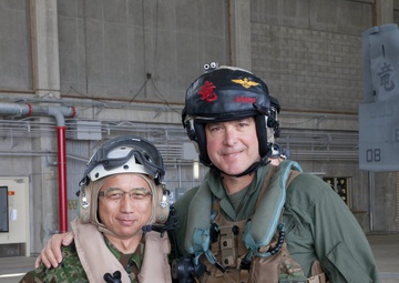 Japan-U.S. distinguished visitors fly in Osprey