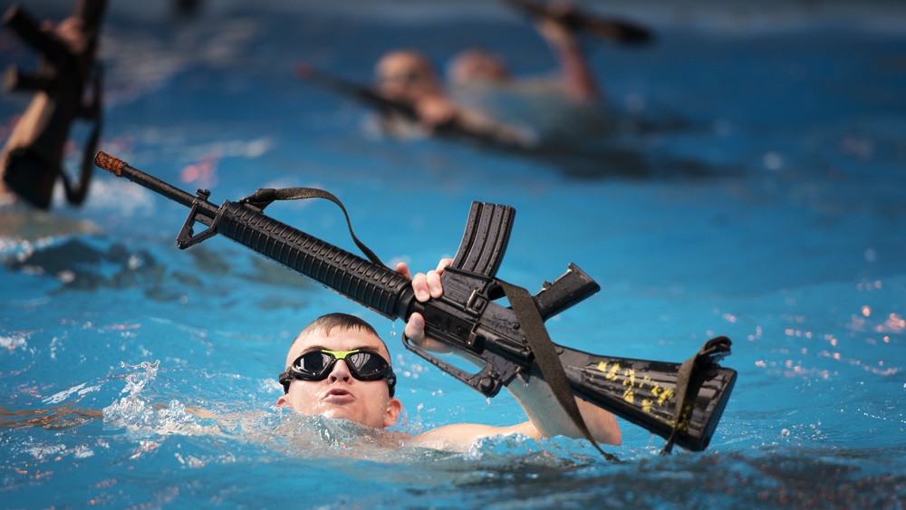 Keeping Afloat: Marines fight to earn title as water survival instructors