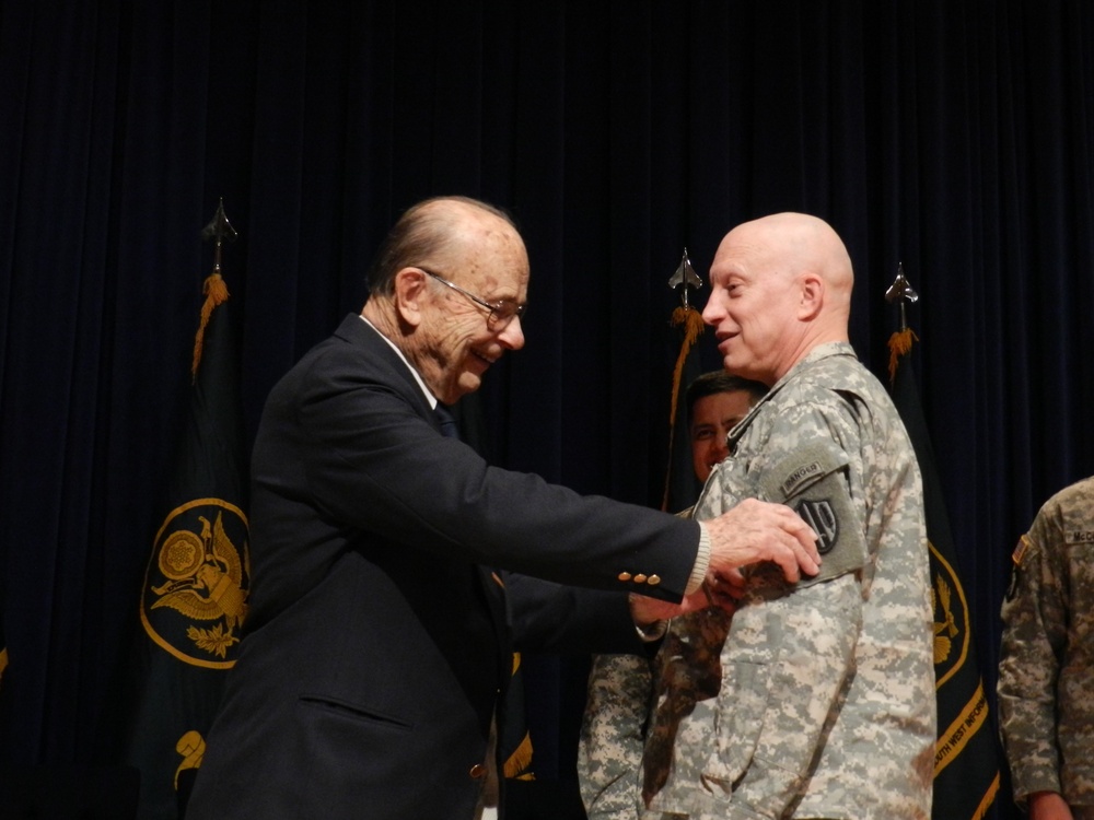 Army Reserve Command changes leadership, repatches with WWII veteran