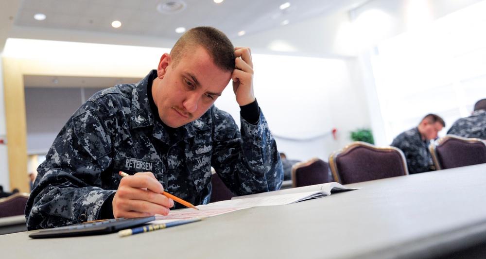 Sailors take advancement exam