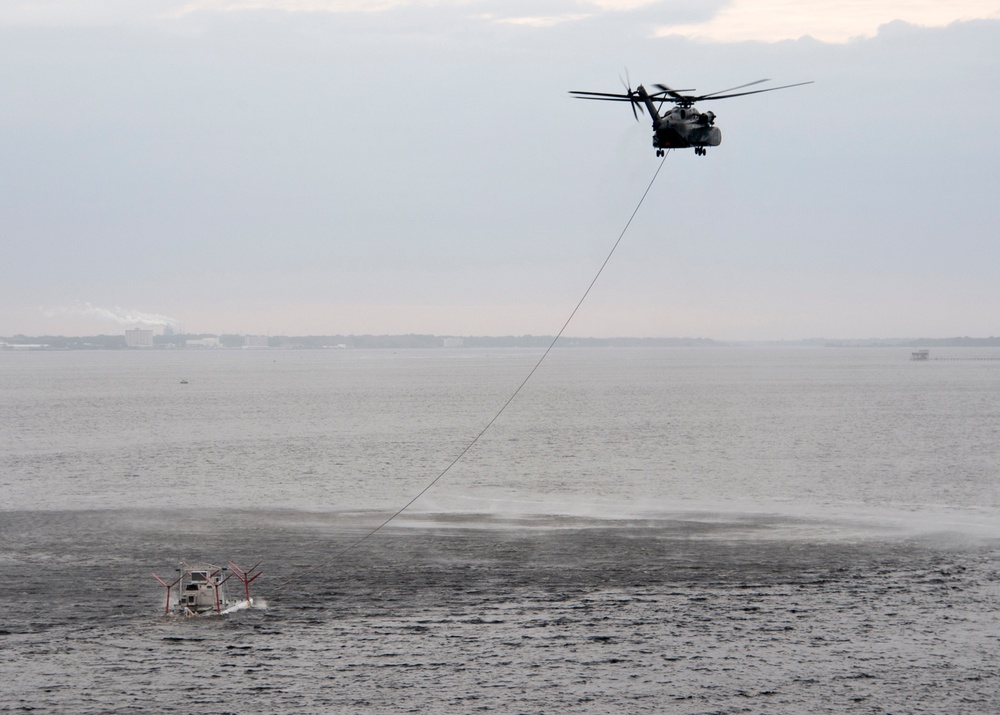 Airborne mine countermeasure training