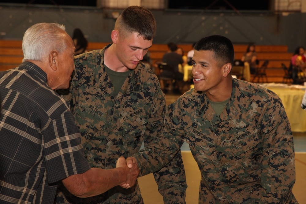 Marines help Yigo celebrate during Guam’s National Guard send-off