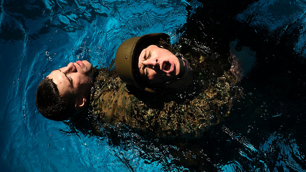 Keeping Afloat: Marines fight to earn title as water survival instructors