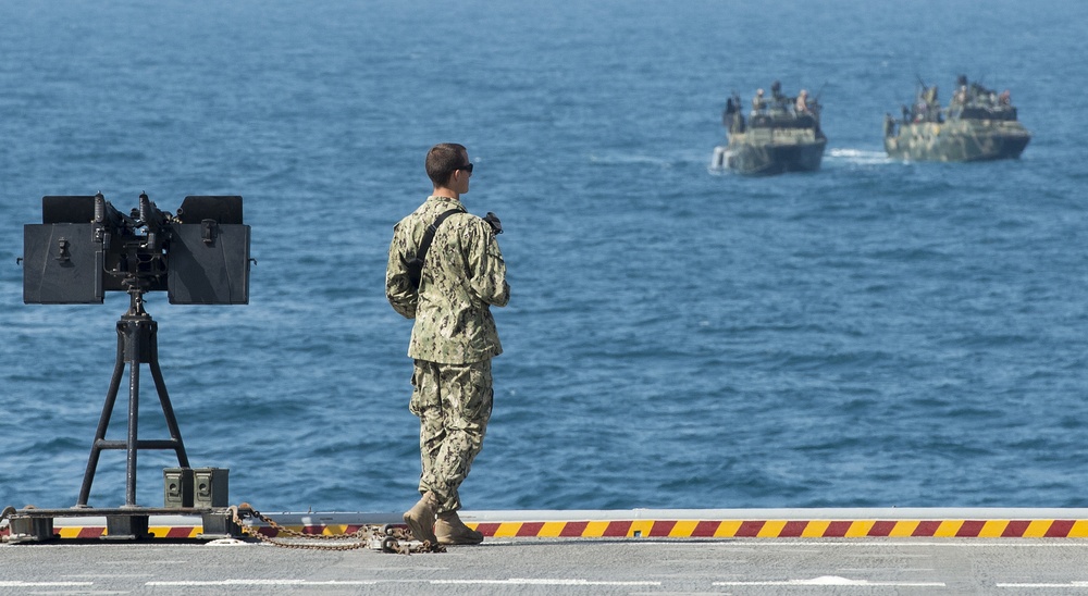 Coastal Riverine Group 2 well deck operations with USS Ponce (AFSB(I) 15)