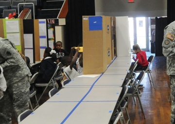 412th TEC soldiers judge local science fair