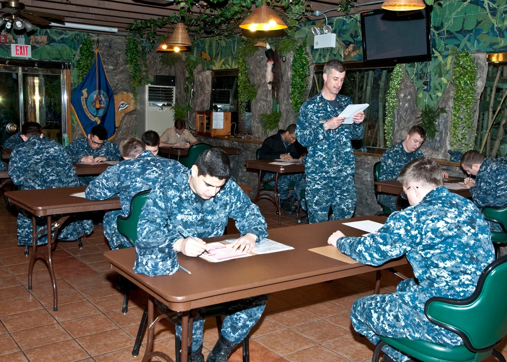 Sailors take exam