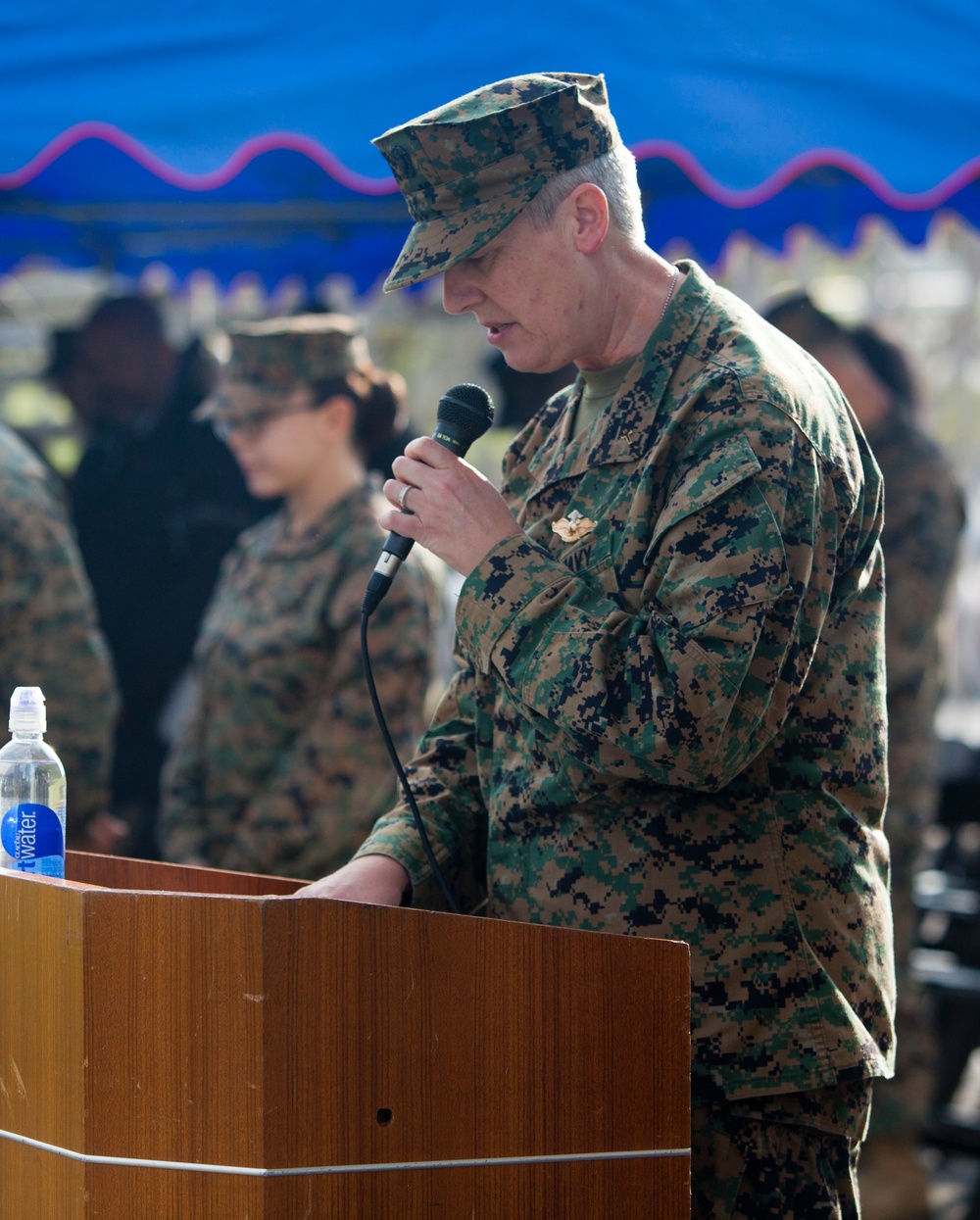 Change of command at Camp Kinser