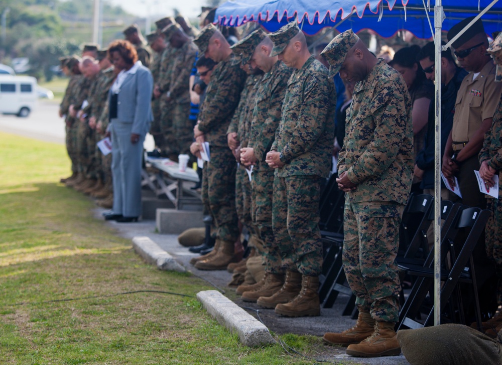 Change of command at Camp Kinser