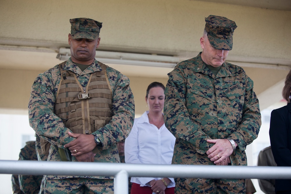 Change of command at Camp Kinser