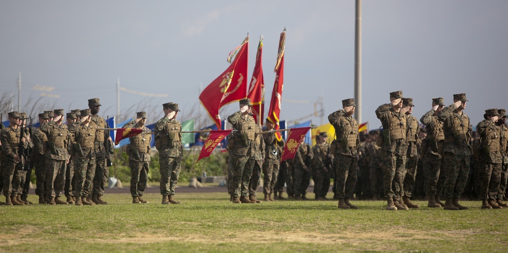 Change of command at Camp Kinser