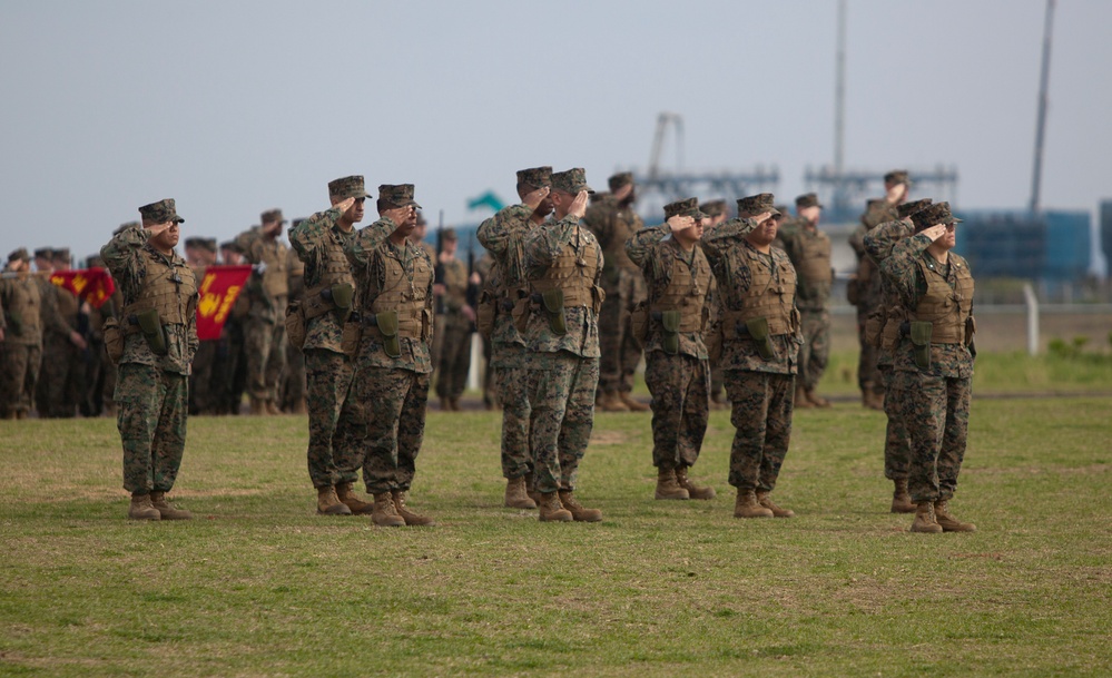 Change of command at Camp Kinser