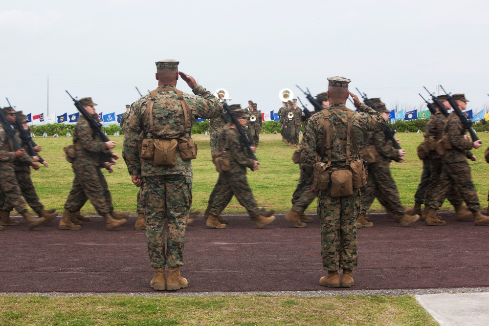 Change of command at Camp Kinser