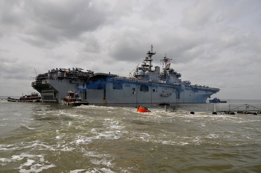 USS Kearsarge departs Naval Station Norfolk