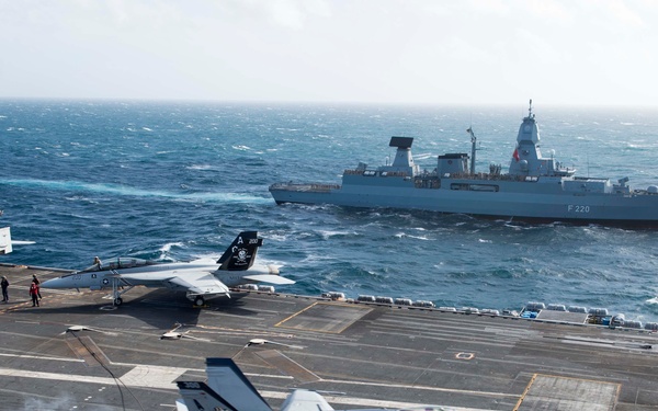 F/A-18F Super Hornet lands on flight deck of USS Dwight D. Eisenhower