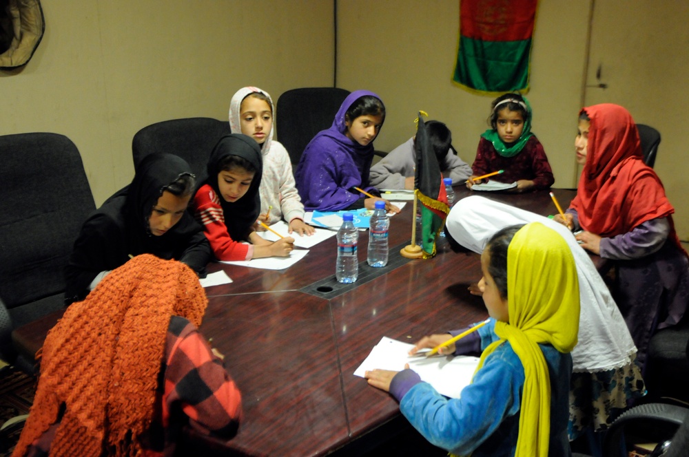 Teaching English to Afghan children