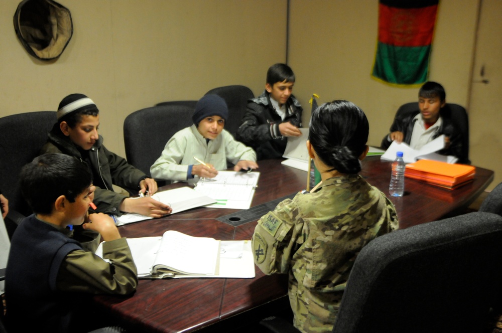 Teaching English to Afghan children