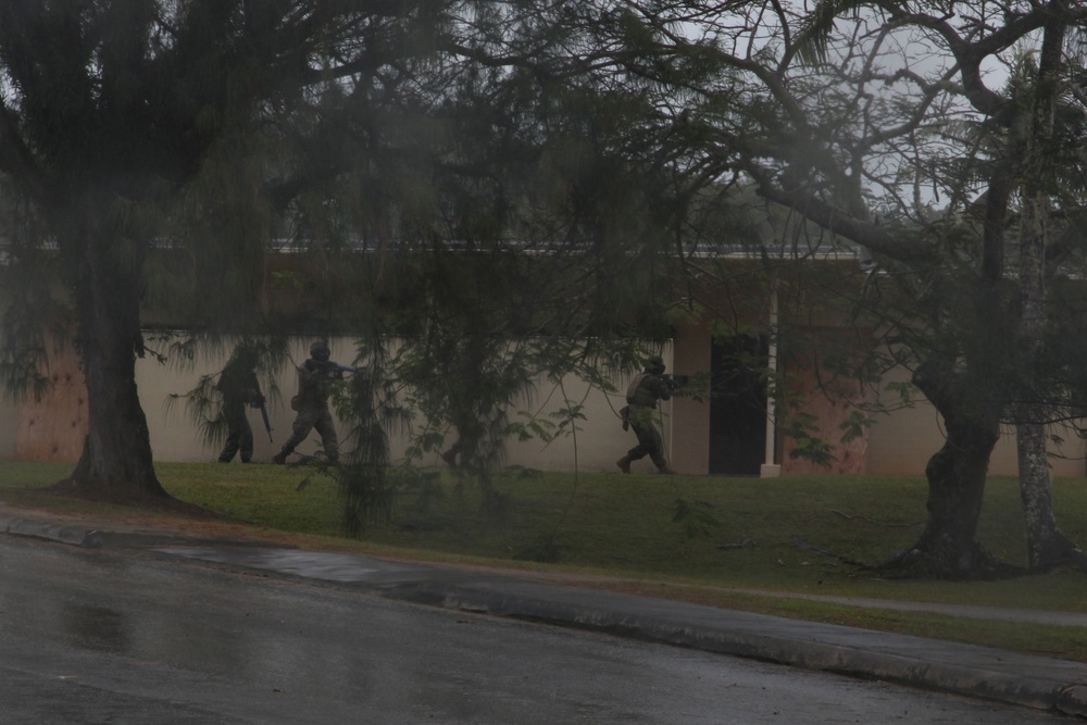 Marines take Guam MOUT town