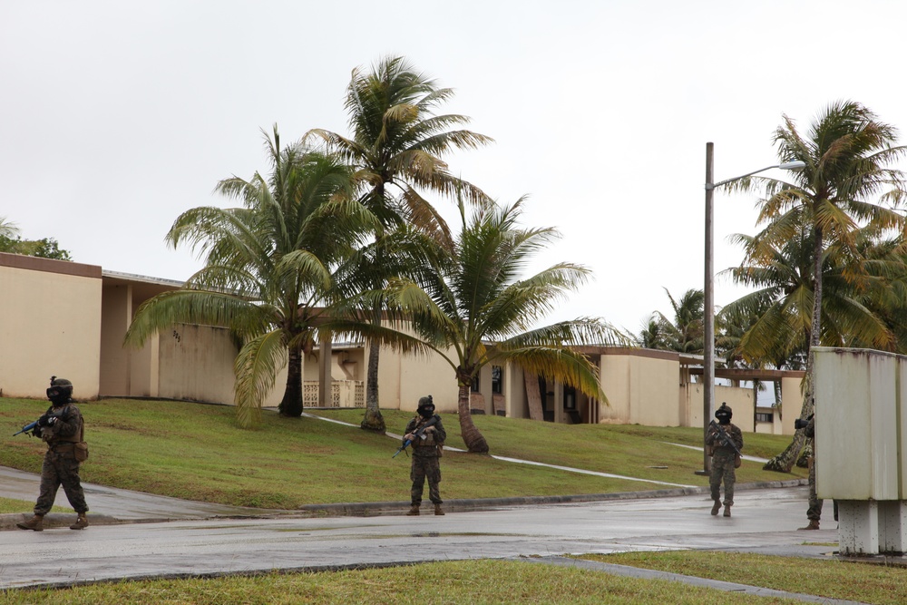 Marines take Guam MOUT town