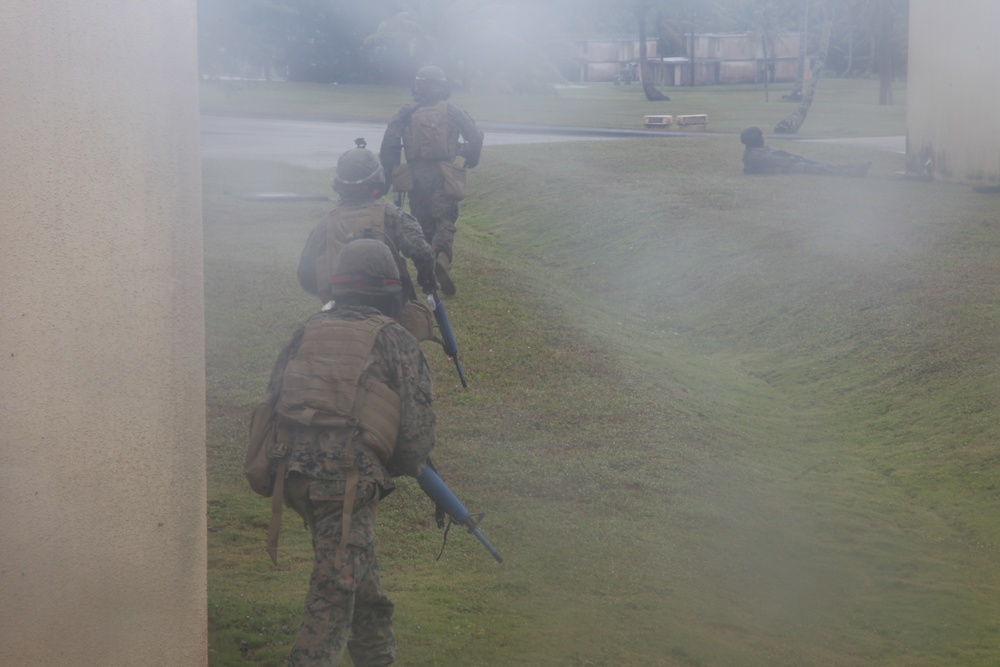 Marines take Guam MOUT town