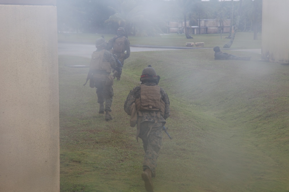 Marines take Guam MOUT town