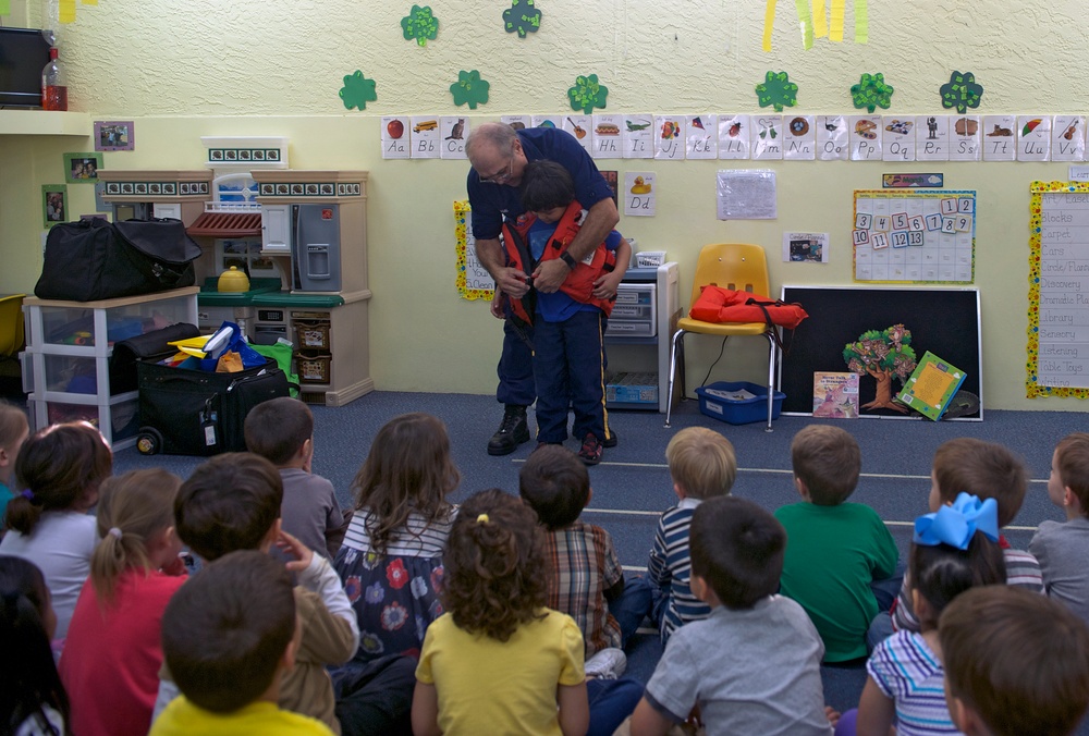 Coast Guard Auxiliary teaches students about boating safety
