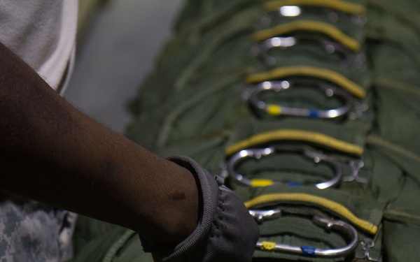 Army Reserve riggers support night airborne operation