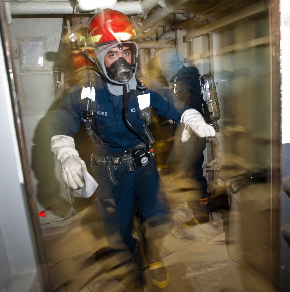 USS Carl Vinson fire drill
