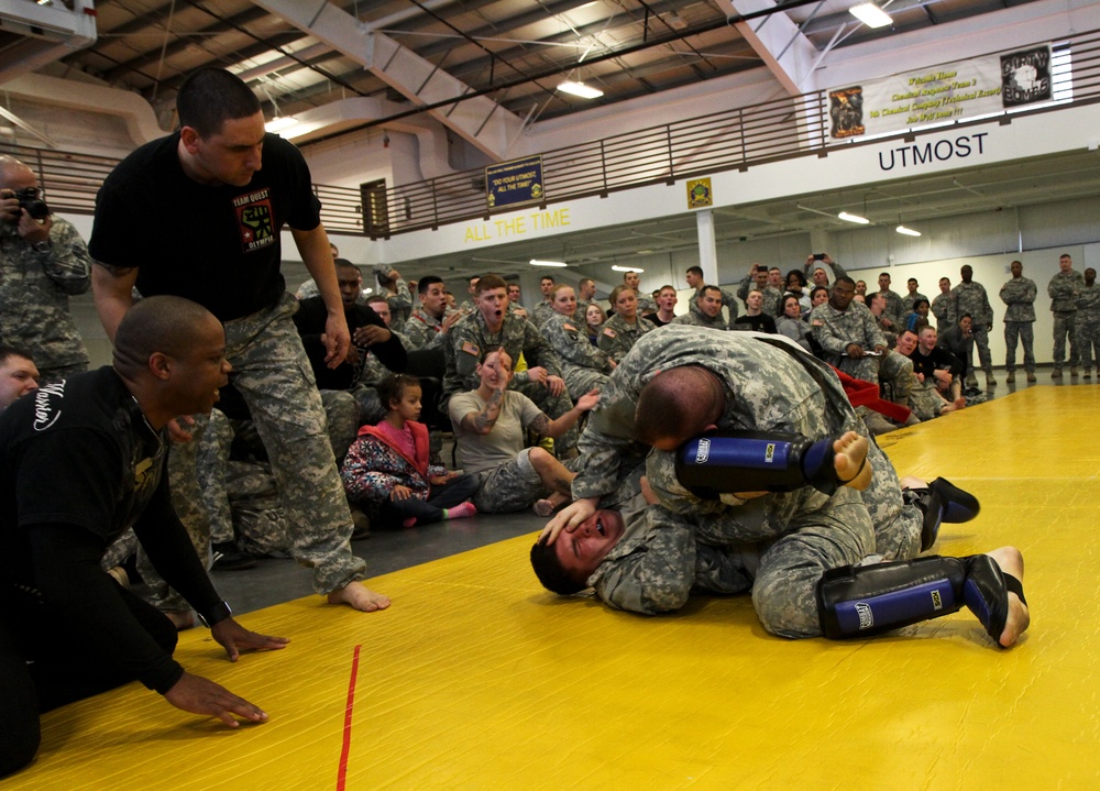 Thunderbolt Soldiers battle on the mat