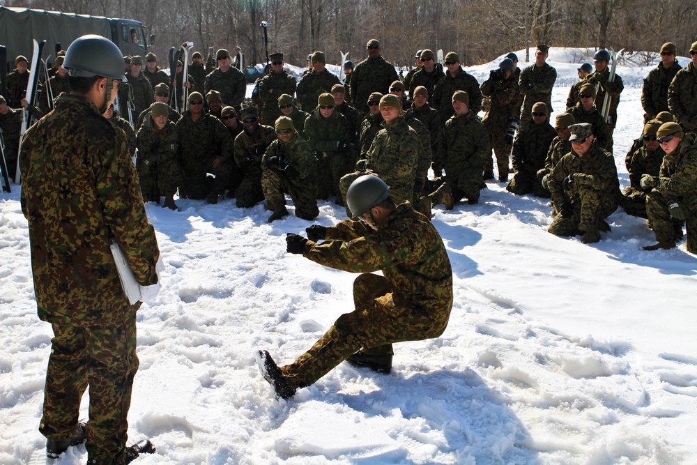 JGSDF members, Marines train on skis