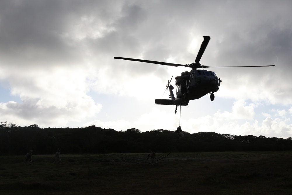 Marines Fast Rope During Guahan Shield