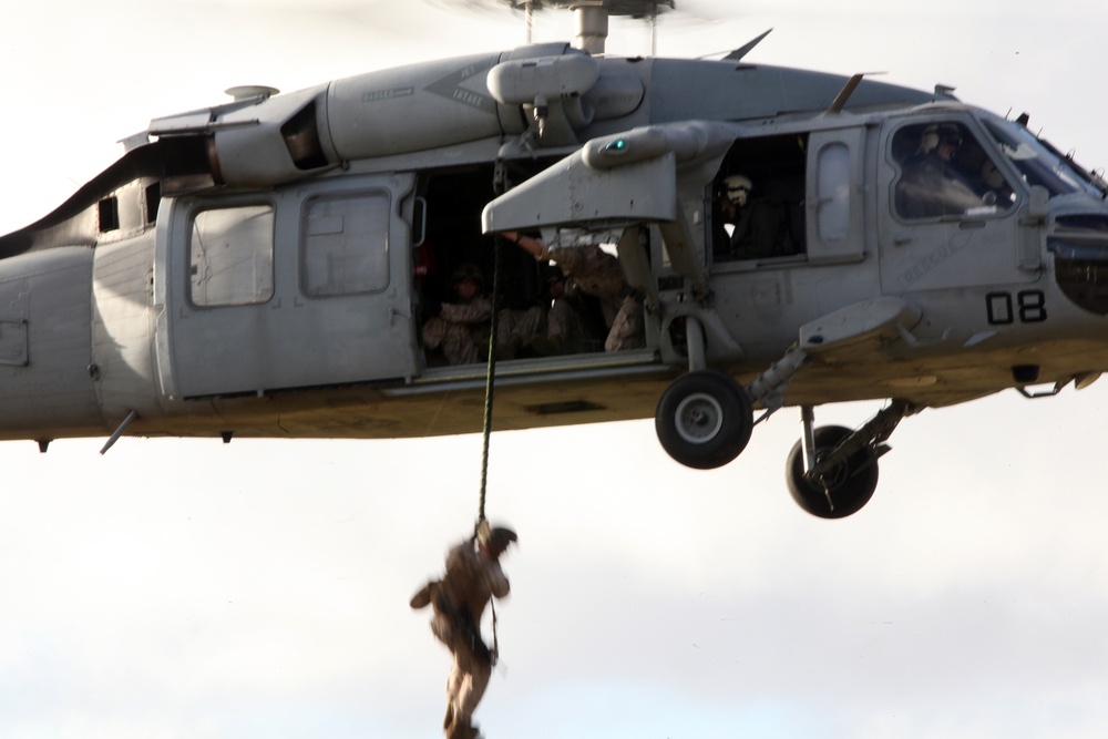 Marines Fast Rope During Guahan Shield