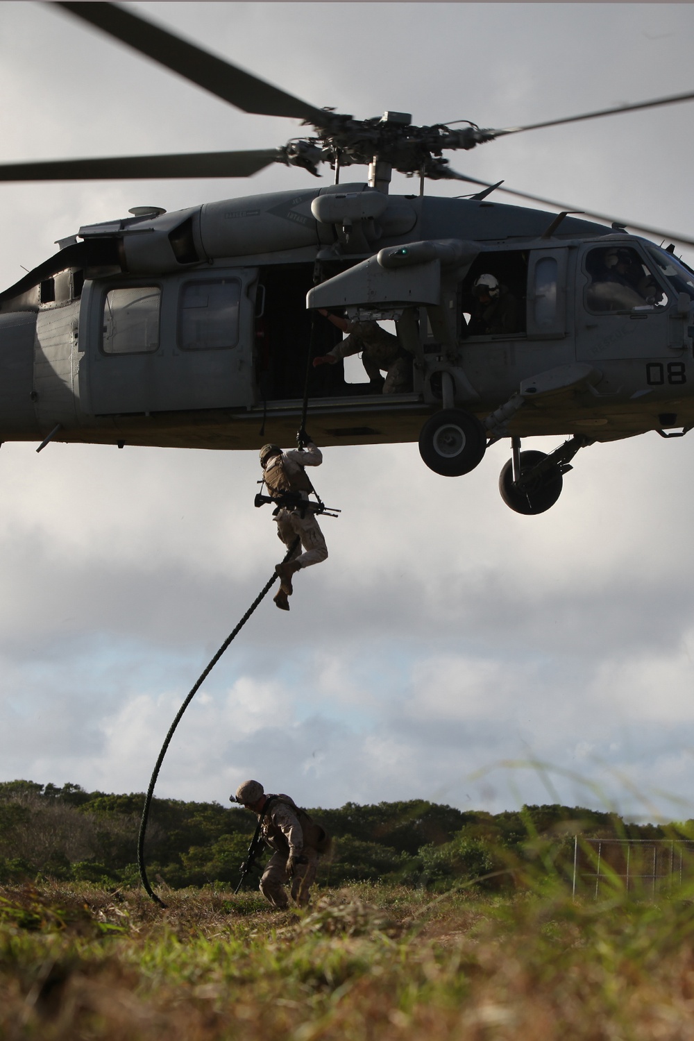 Marines Fast Rope During Guahan Shield