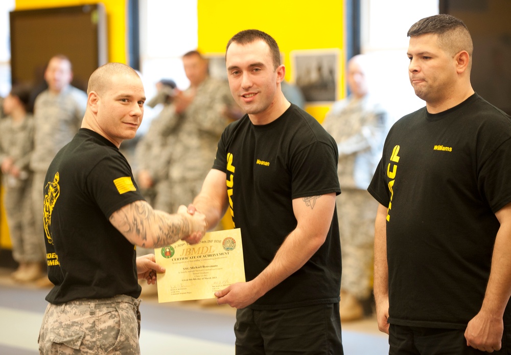 Service members learn combatives