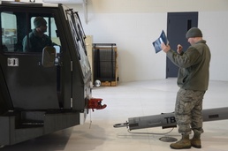 Guiding the aircraft tow vehicle