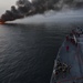 USS William P. Lawrence encounters burning vessel