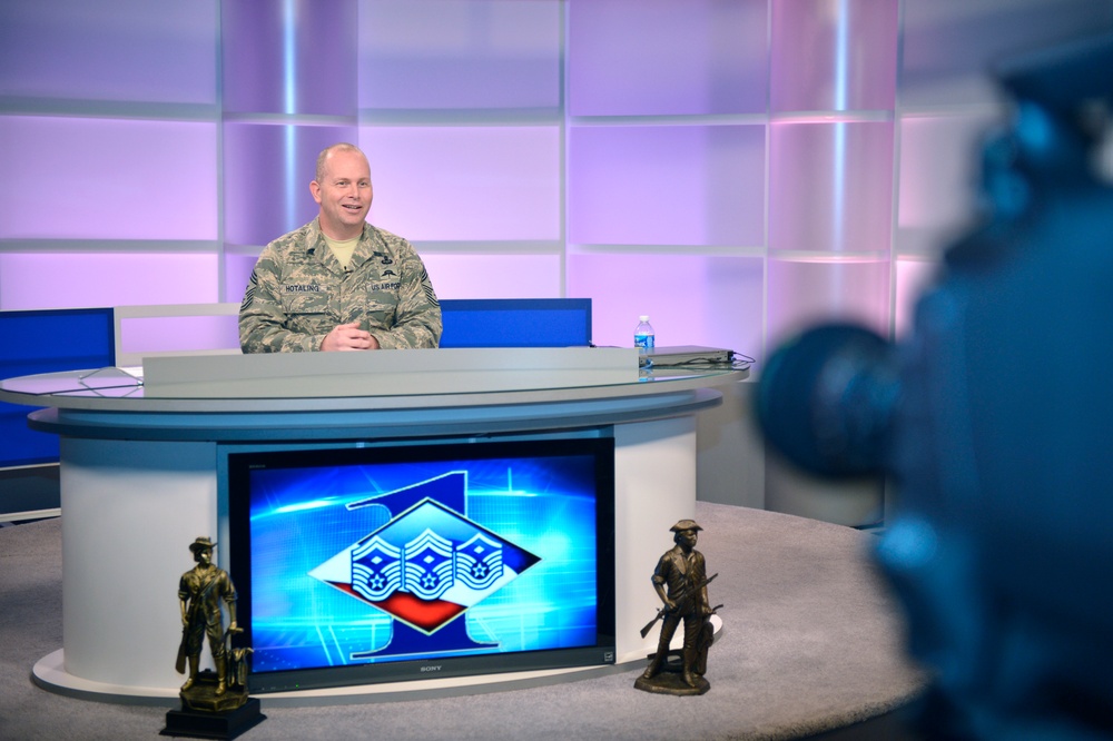 Chief Master Sgt. Jim Hotaling is live on the set at TEC/TV