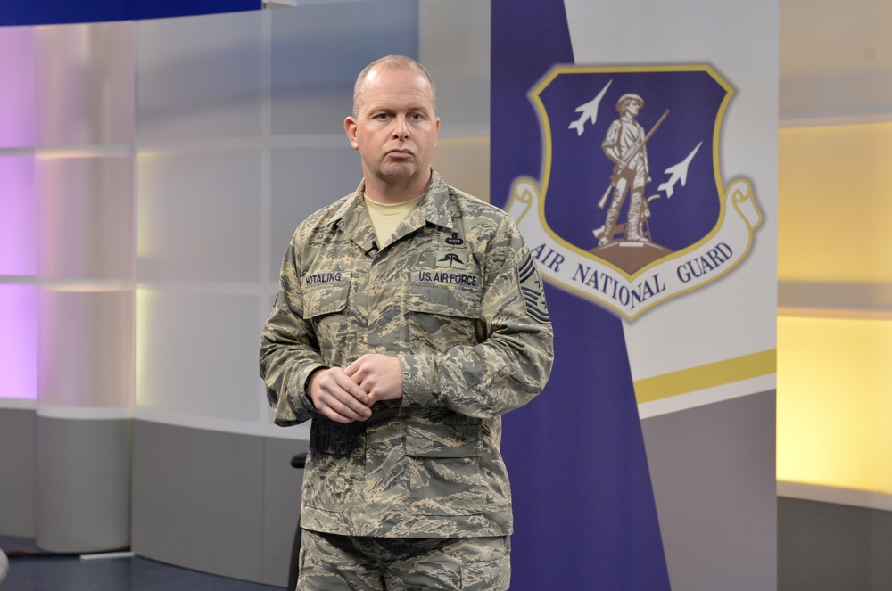 Command Chief Master Sgt. Jim Hotaling visits TEC