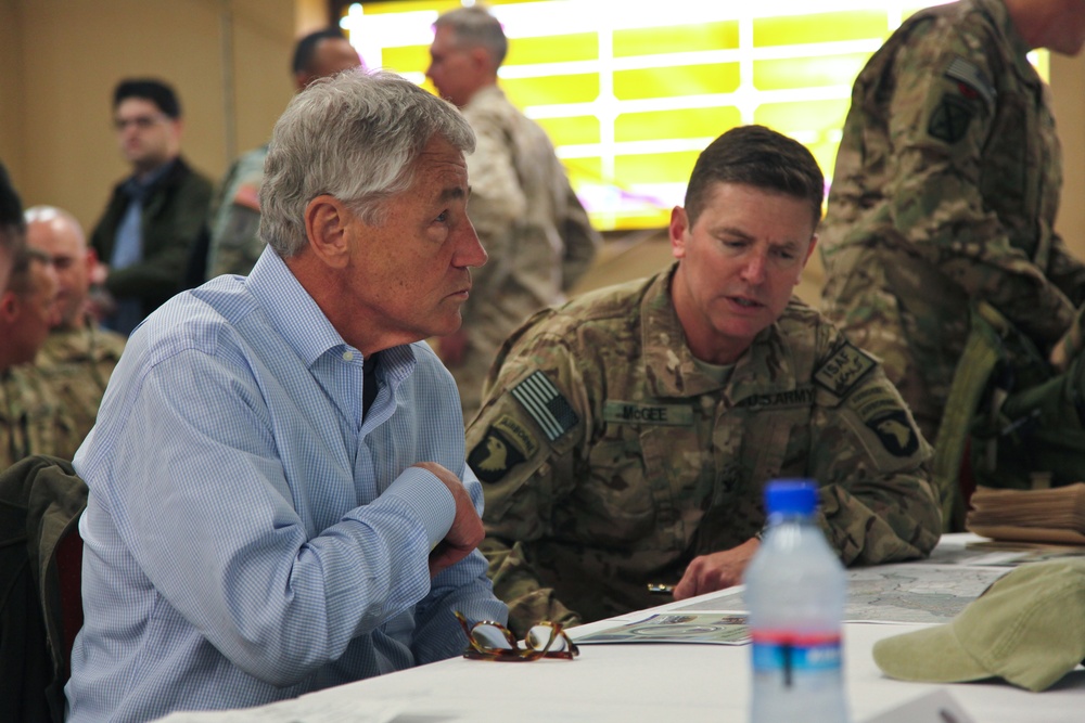 Secretary of Defense visits Forward Operating Base Fenty