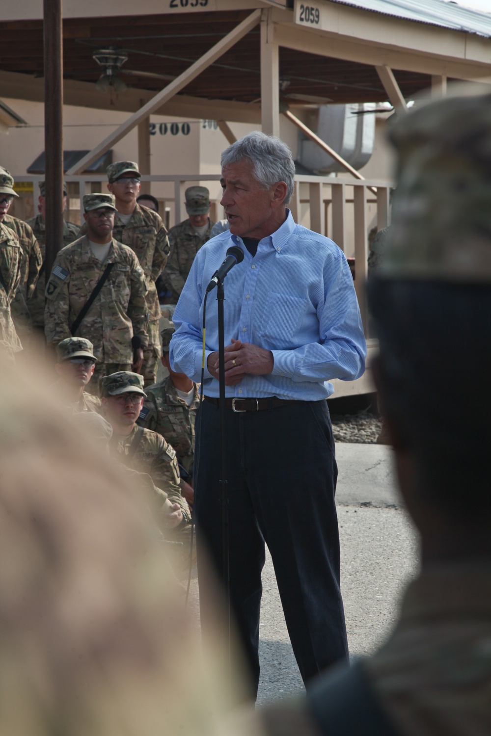 Secretary of Defense visits Forward Operating Base Fenty