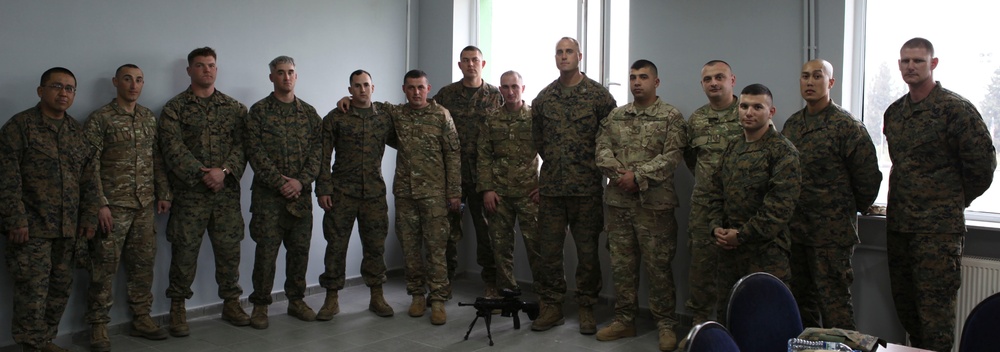 Black Sea Marines and the Republic of Georgia Army's 23rd Infantry Battalion's leadership bond during infantry weapons familiarization